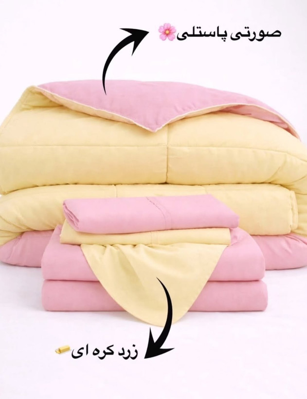 روتختی رنگ دو رو و تک رو نخ شاین پنبه دو نفر ۶تیکه