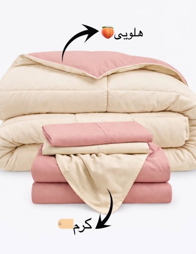 روتختی رنگ دو رو و تک رو نخ شاین پنبه دو نفر ۶تیکه